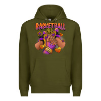Army Green Basketball life afro girl sneakers Premium Hoodie - RanaPortraitStore