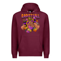 Burgundy Basketball life afro girl sneakers Premium Hoodie - RanaPortraitStore