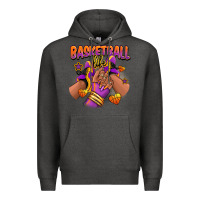 Charcoal Heather Basketball life afro girl sneakers Premium Hoodie - RanaPortraitStore
