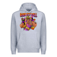 Heather Grey Basketball life afro girl sneakers Premium Hoodie - RanaPortraitStore