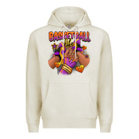 Oatmeal Heather Basketball life afro girl sneakers Premium Hoodie - RanaPortraitStore