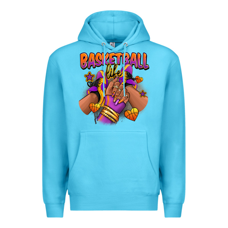 Basketball Life Afro Girl Sneakers Premium Hoodie by RanaPortraitStore | Teevron
