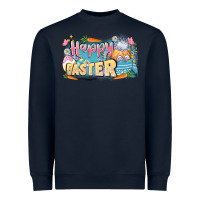 Navy Happy Easter Heavyweight Sweatshirt - LillyAllenDesigns