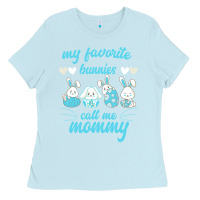 Baby Blue My Favorite Bunnies Call Me Mommy Ladies Tee - Bettercallsaul