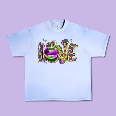 Mardi Gras Love Lips Urban Heavy Tee Designed By Cowgirlartshop