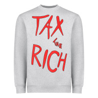 Heather Grey tax the rich shirt (on back)political t shirts for women men t shirt Heavyweight Sweatshirt - minhPixels