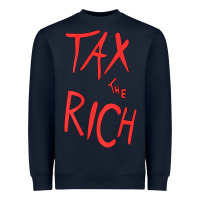 Navy tax the rich shirt (on back)political t shirts for women men t shirt Heavyweight Sweatshirt - minhPixels