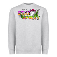 Heather Grey Stay Spooky Heavyweight Sweatshirt - CowhideDigitalArt