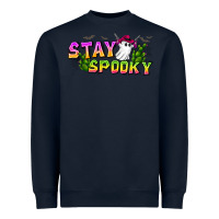 Navy Stay Spooky Heavyweight Sweatshirt - CowhideDigitalArt
