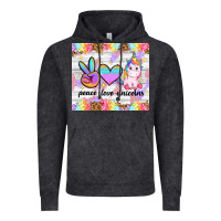 Vintage Black peace loeve unicorns Vintage Hoodie - CowGirlArtShop