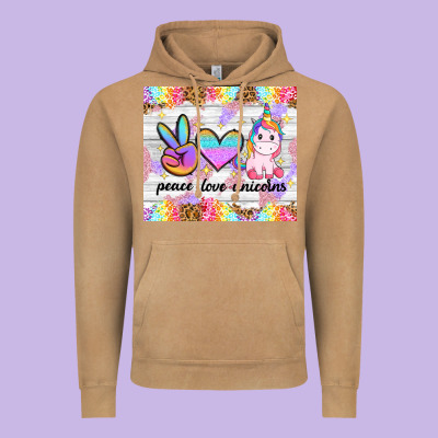 Peace Loeve Unicorns Vintage Hoodie Designed By Cowgirlartshop