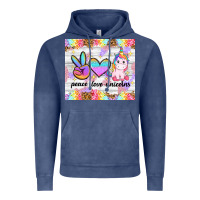 Vintage Denim peace loeve unicorns Vintage Hoodie - CowGirlArtShop