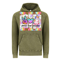 Vintage Olive peace loeve unicorns Vintage Hoodie - CowGirlArtShop