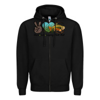 Black Peace Love Leaping Brook Trout Zipper Hoodie - LillyAllenDesigns