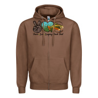 Chestnut Peace Love Leaping Brook Trout Zipper Hoodie - LillyAllenDesigns