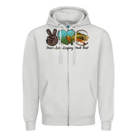 Peace Love Leaping Brook Trout Zipper Hoodie | Teevron