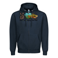 Navy Peace Love Leaping Brook Trout Zipper Hoodie - LillyAllenDesigns