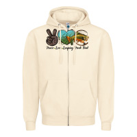 Sandshell Peace Love Leaping Brook Trout Zipper Hoodie - LillyAllenDesigns