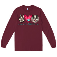 Burgundy Peace Love Boston Terrier Long Sleeve Tee - Jasminsmagicworld