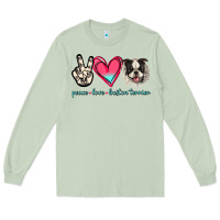Matcha Peace Love Boston Terrier Long Sleeve Tee - Jasminsmagicworld