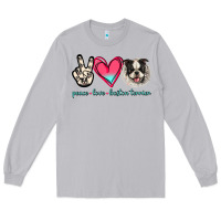 Moon Dust Peace Love Boston Terrier Long Sleeve Tee - Jasminsmagicworld