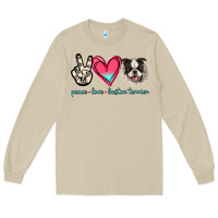 Mushroom Peace Love Boston Terrier Long Sleeve Tee - Jasminsmagicworld