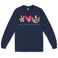Navy Peace Love Boston Terrier Long Sleeve Tee - Jasminsmagicworld
