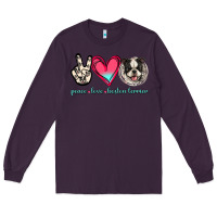 Plum Peace Love Boston Terrier Long Sleeve Tee - Jasminsmagicworld