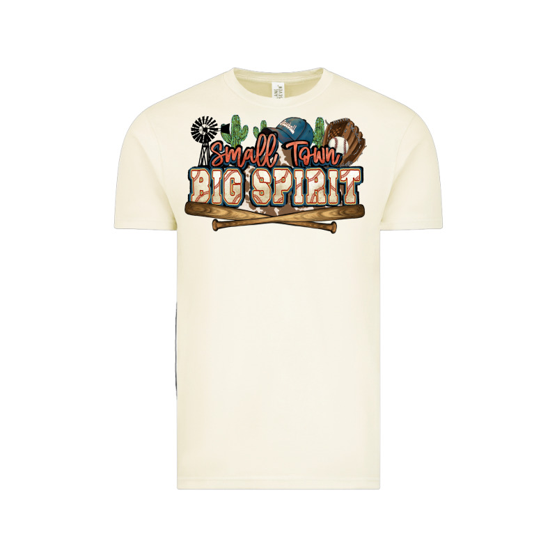 Small Town Big Spirit Baseball Vintage Tee by HowdyJamesFarm | Teevron