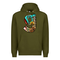 Army Green farm life alphabet lowercase letters g Premium Hoodie - BundleAndBundleShop