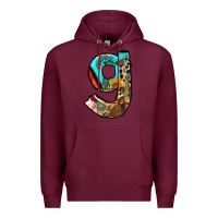 Burgundy farm life alphabet lowercase letters g Premium Hoodie - BundleAndBundleShop