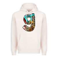 Pale Pink farm life alphabet lowercase letters g Premium Hoodie - BundleAndBundleShop