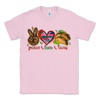 Bubblegum Pink Peace love tacos Classic Tee - NancyCooperArtShop