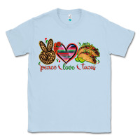 Dusty Blue Peace love tacos Classic Tee - NancyCooperArtShop
