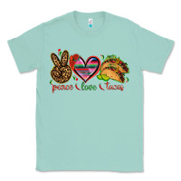 Seafoam Peace love tacos Classic Tee - NancyCooperArtShop