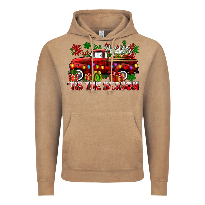 Tis The Season Christmas Truck Vintage Hoodie by CowGirlArtShop | Teevron