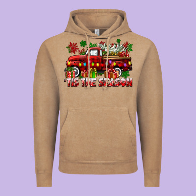 Tis The Season Christmas Truck Vintage Hoodie Designed By Cowgirlartshop