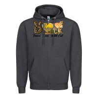 Smoke Peace Love Wild cat Zipper Hoodie - LillyAllenDesigns