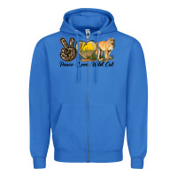 True Royal Peace Love Wild cat Zipper Hoodie - LillyAllenDesigns