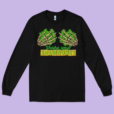 Shake Your Shamrocks St. Patrick's Day Long Sleeve Tee Designed By Cowgirlartshop