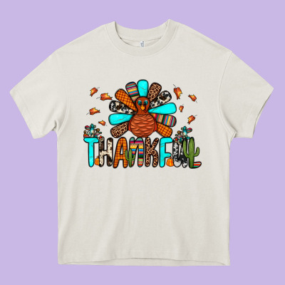 Thankful Turkey Heavy Core Tee Designed By Jahusdesignshop