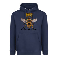 Navy mama bee with crown Heavyweight Hoodie - Artiststas