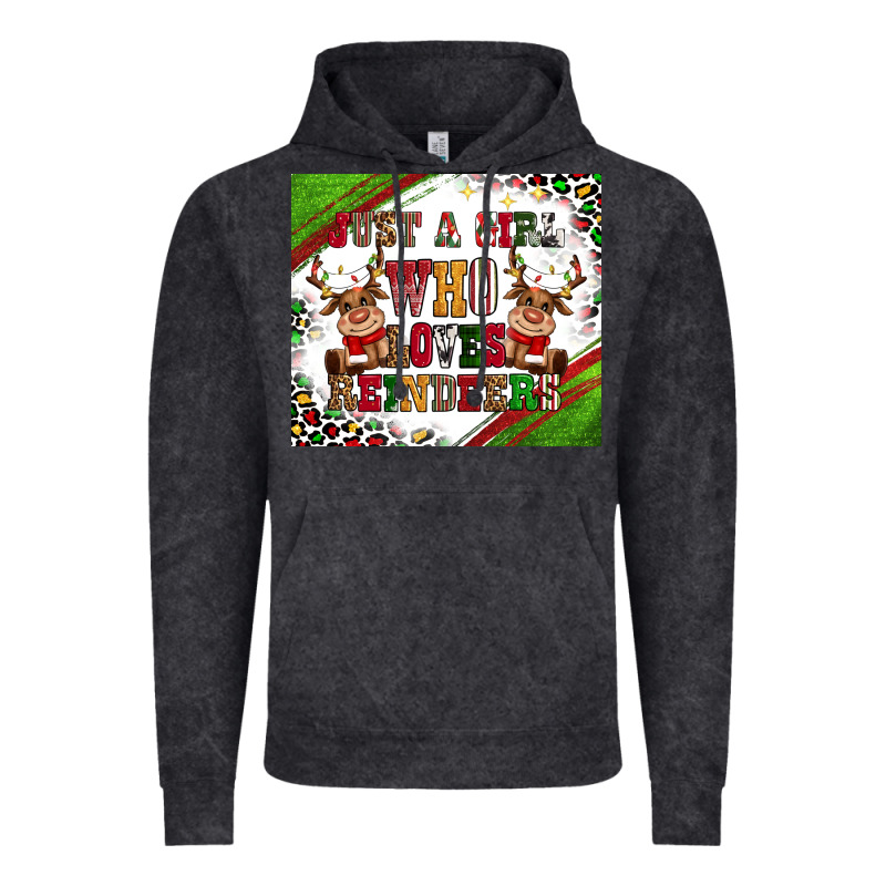 Just A Girl Who Loves Reindeer Vintage Hoodie by CowGirlArtShop | Teevron