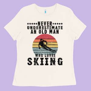 Never Underestimate An Old Man Who Loves Skiing Ladies Tee Designed By Bettercallsaul