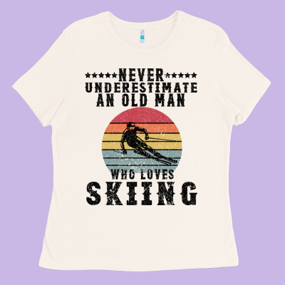 Never Underestimate An Old Man Who Loves Skiing Ladies Tee Designed By Bettercallsaul