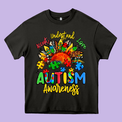 Accept Understand Love Autism Awareness Heavy Core Tee Designed By Artiststas