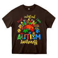 Chocolate Brown accept understand love autism awareness Heavy Core Tee - Artiststas