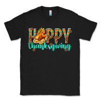 Black Happy Thanksgiving with Turkey Classic Tee - texasbilliewilder