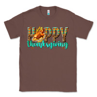 Chestnut Happy Thanksgiving with Turkey Classic Tee - texasbilliewilder