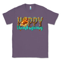 Lavender Happy Thanksgiving with Turkey Classic Tee - texasbilliewilder